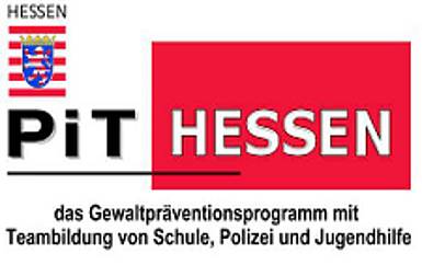 Das Logo von PiT Hessen - das Gewaltpräventionsprogramm mit Teambildung von Schule, Poliei und Jugendhilfe